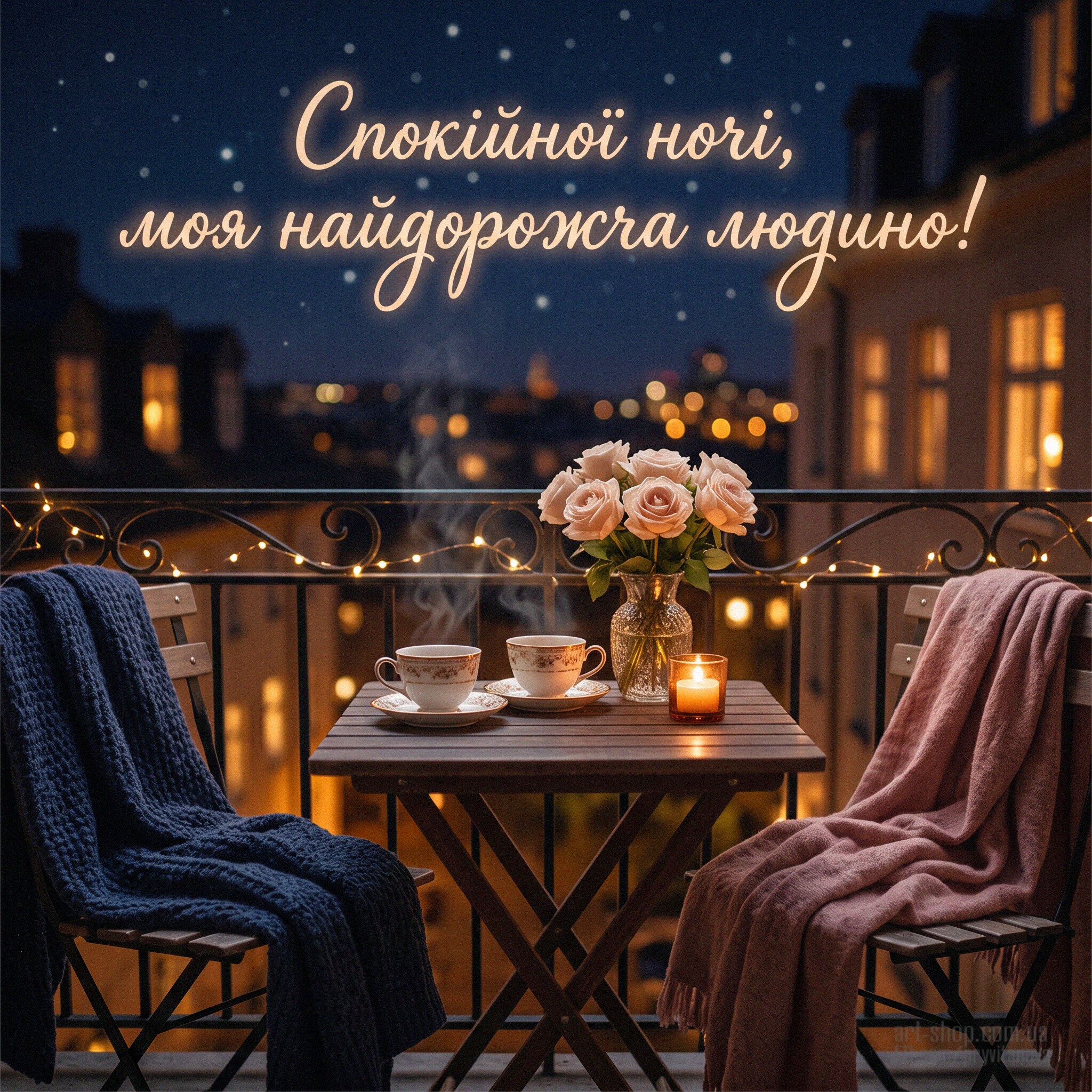 Романтична листівка «Спокійної ночі